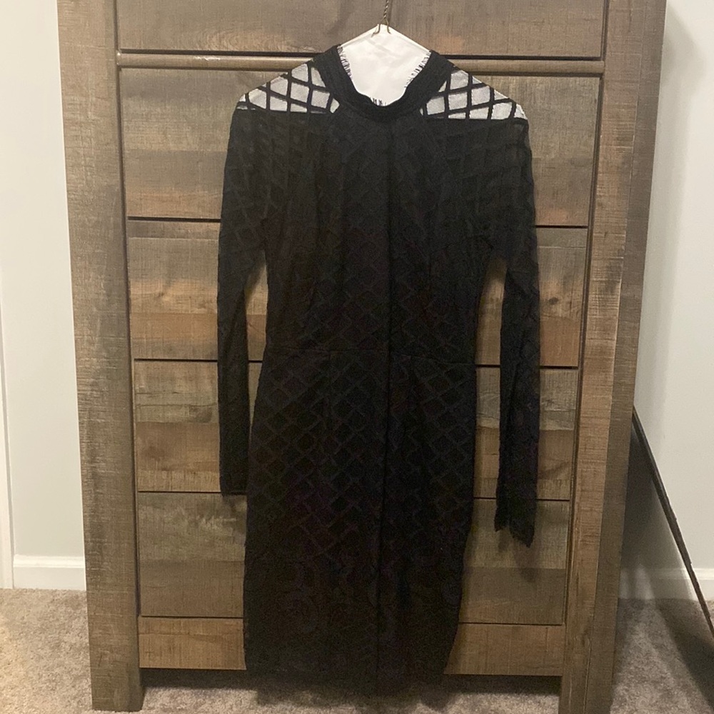 Black Lace Long Sleeve Dress